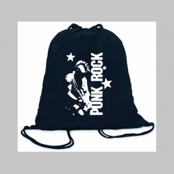 Punk rock ľahké sťahovacie vrecko ( batôžtek / vak ) s čiernou šnúrkou, 100% bavlna 100 g/m2, rozmery cca. 37 x 41 cm